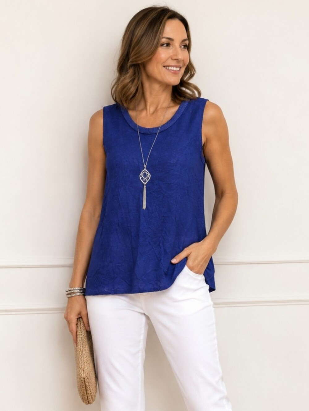 Chicos Purple 100% Silk Sleeveless Top Sz 3 (XL)